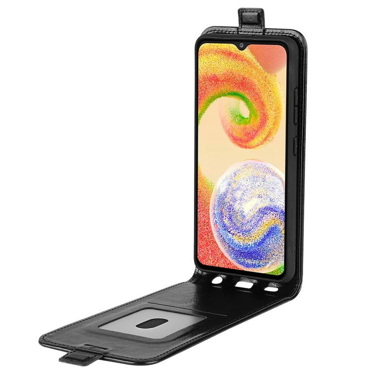 For Samsung Galaxy A04 R64 Texture Vertical Flip Leather Phone Case