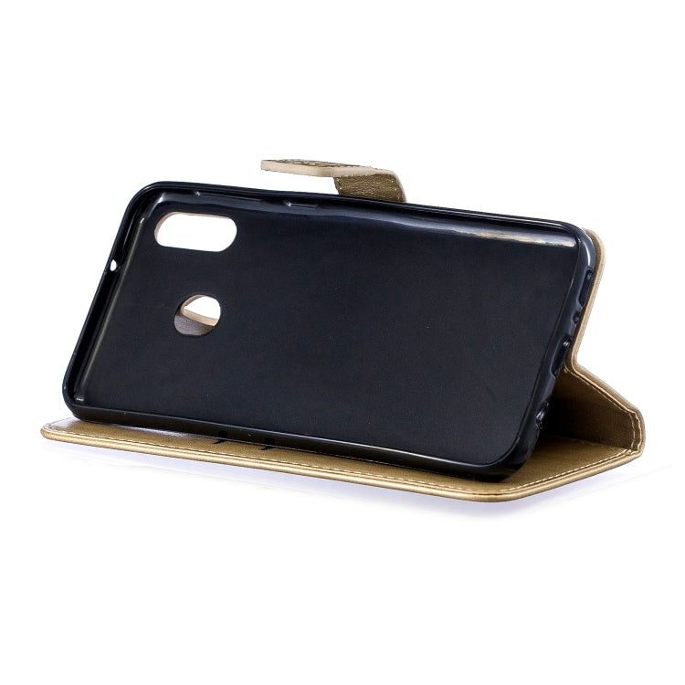 Plum Blossom Pattern Diamond Encrusted Leather Case for Galaxy M20 ,with Holder & Card Slots