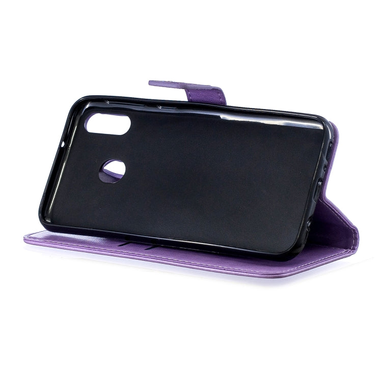 Plum Blossom Pattern Diamond Encrusted Leather Case for Galaxy M20 ,with Holder & Card Slots