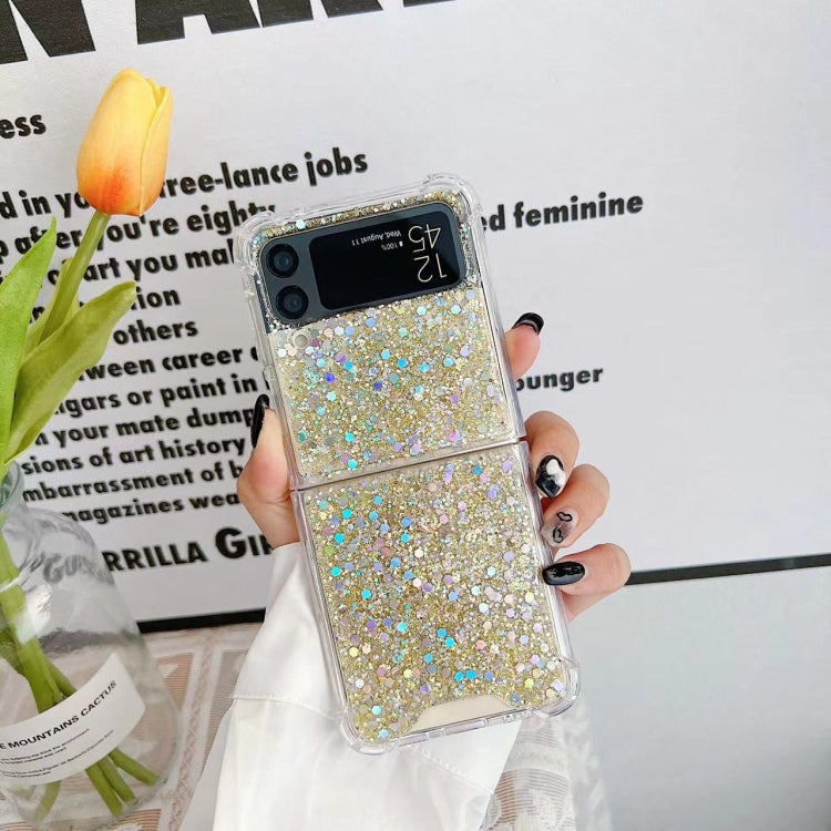 For Samsung Galaxy Z Flip4 Glitter Sequins Epoxy TPU Phone Case