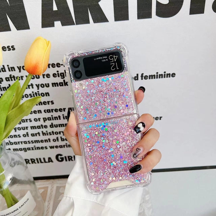 For Samsung Galaxy Z Flip4 Glitter Sequins Epoxy TPU Phone Case