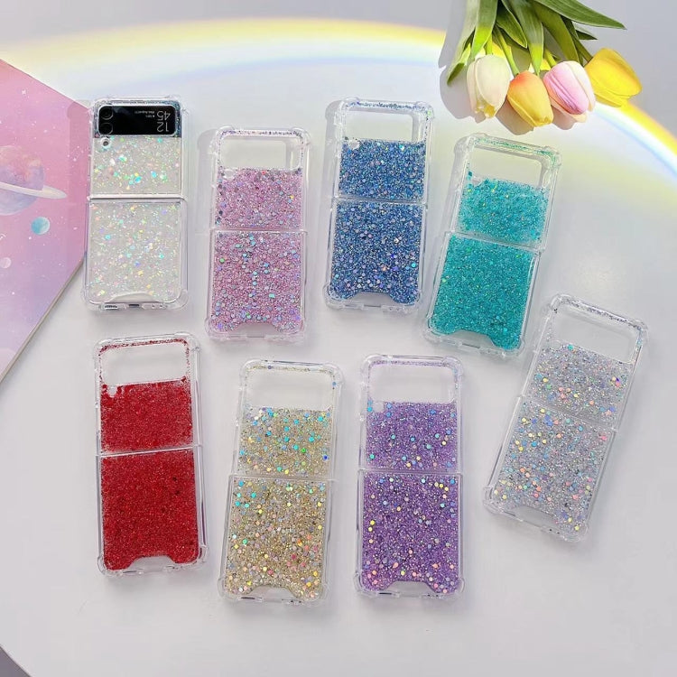 For Samsung Galaxy Z Flip4 Glitter Sequins Epoxy TPU Phone Case