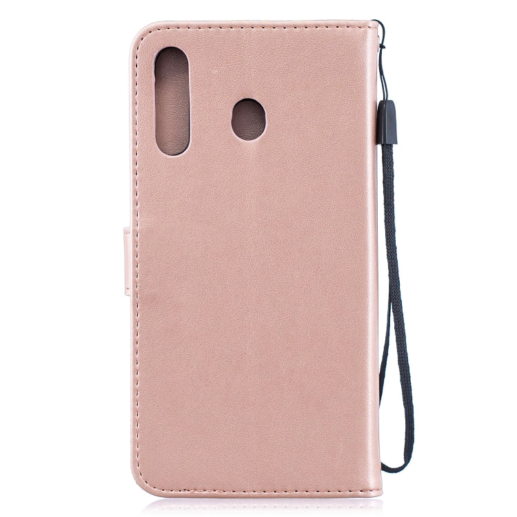 Plum Blossom Pattern Diamond Encrusted Leather Case for Galaxy M30 ,with Holder & Card Slots