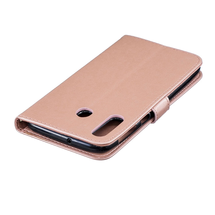 Plum Blossom Pattern Diamond Encrusted Leather Case for Galaxy M30 ,with Holder & Card Slots