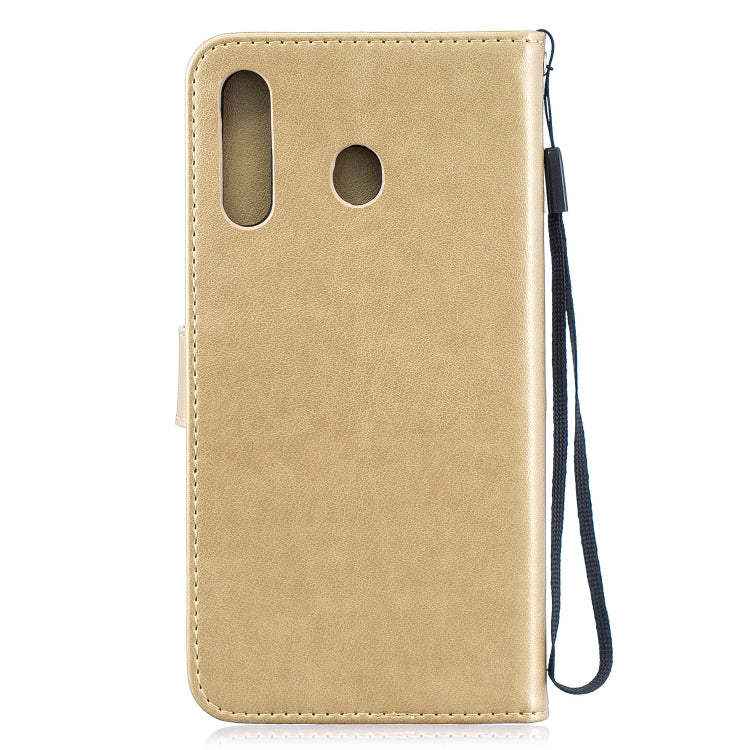 Plum Blossom Pattern Diamond Encrusted Leather Case for Galaxy M30 ,with Holder & Card Slots