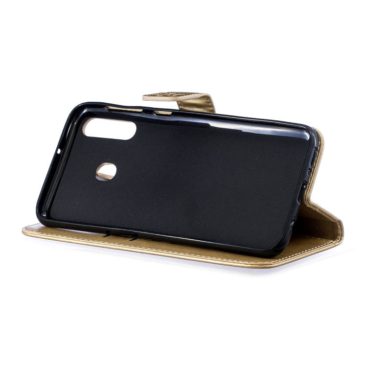 Plum Blossom Pattern Diamond Encrusted Leather Case for Galaxy M30 ,with Holder & Card Slots