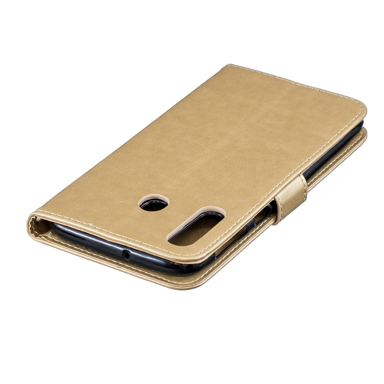 Plum Blossom Pattern Diamond Encrusted Leather Case for Galaxy M30 ,with Holder & Card Slots