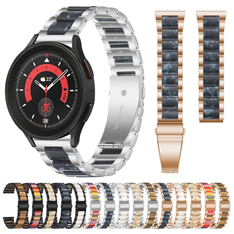 For Galaxy Watch 5 Pro 45mm Interbead Resin Metal Watch Band