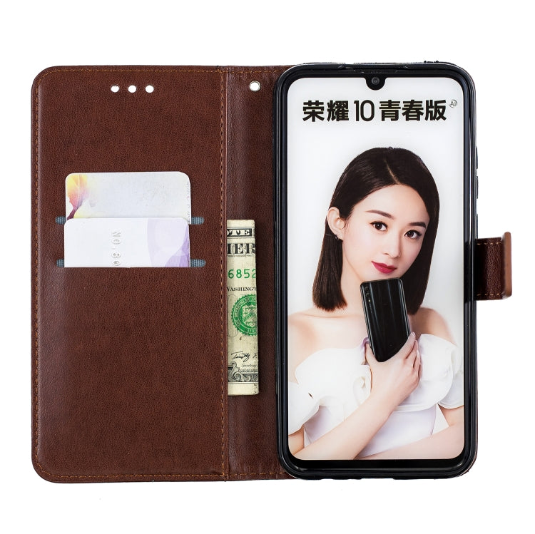 Plum Blossom Pattern Diamond Encrusted Leather Case for Huawei P Smart (2019) / Honor 10 Lite ,with Holder & Card Slots