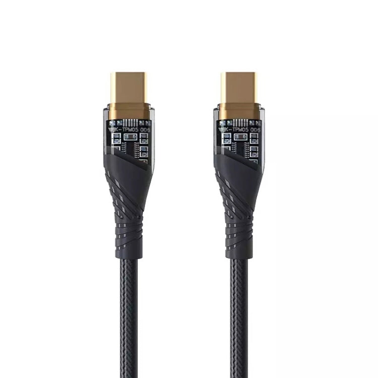 65W USB-C / Type-C to Type-C Transparent Fast Charging Data Cable, Length: 1m