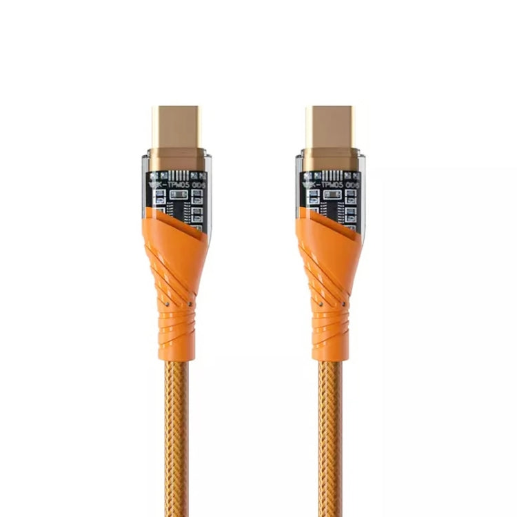 65W USB-C / Type-C to Type-C Transparent Fast Charging Data Cable, Length: 1m