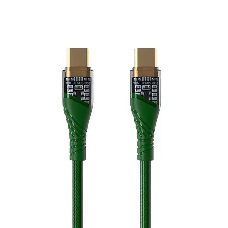 65W USB-C / Type-C to Type-C Transparent Fast Charging Data Cable, Length: 1m