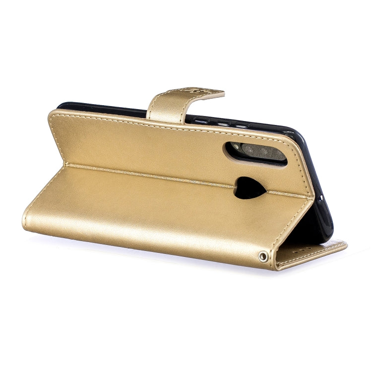 Plum Blossom Pattern Diamond Encrusted Leather Case for Huawei P30 Lite , with Holder & Card Slots