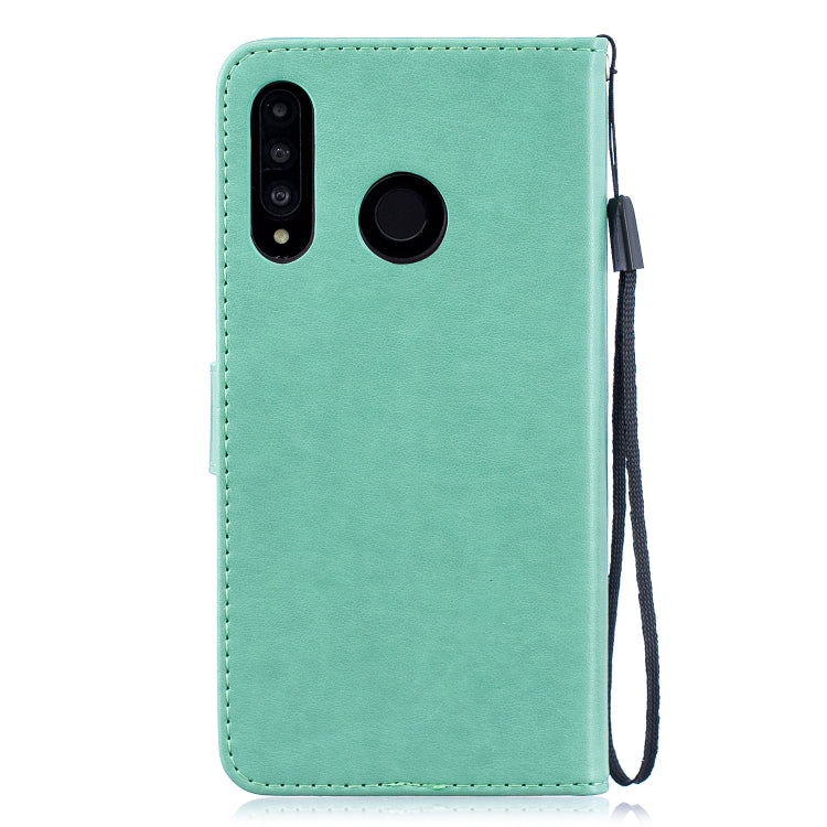 Plum Blossom Pattern Diamond Encrusted Leather Case for Huawei P30 Lite , with Holder & Card Slots
