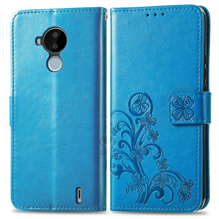 For Nokia C30 Four-leaf Clasp Embossed Leather Phone Case