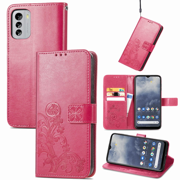 For Nokia G60 Four-leaf Clasp Embossed Leather Phone Case