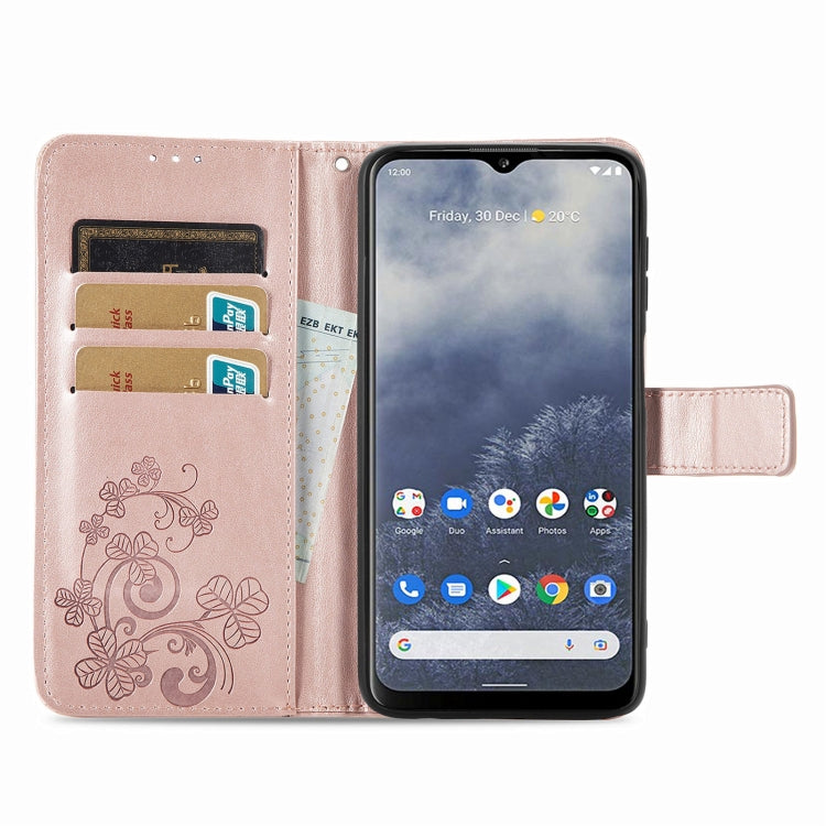For Nokia G60 Four-leaf Clasp Embossed Leather Phone Case