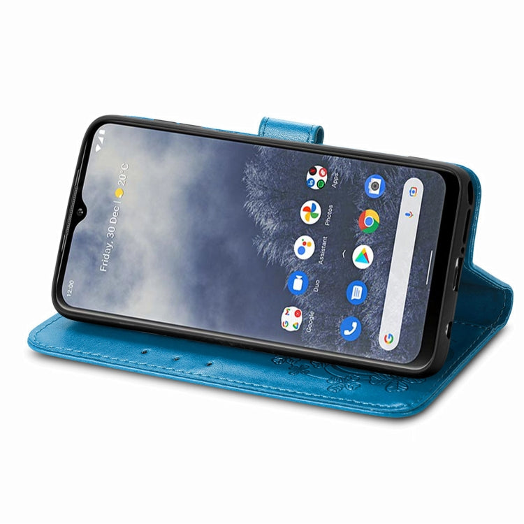 For Nokia G60 Four-leaf Clasp Embossed Leather Phone Case