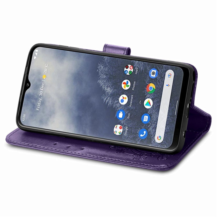 For Nokia G60 Four-leaf Clasp Embossed Leather Phone Case