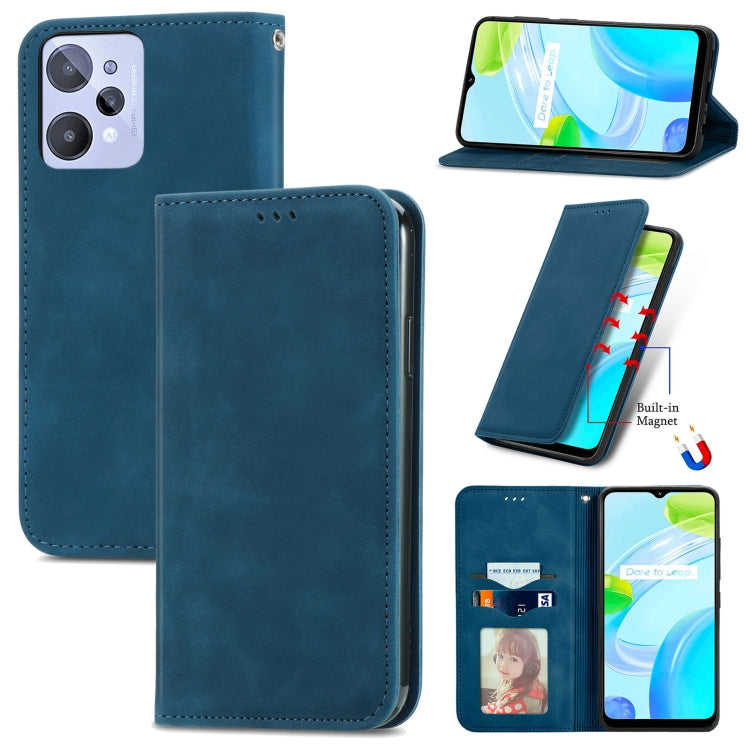 For Realme C31 Retro Skin Feel Magnetic Flip Leather Phone Case