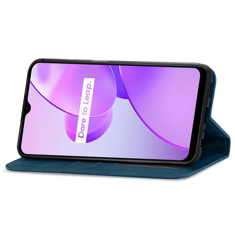 For Realme C31 Retro Skin Feel Magnetic Flip Leather Phone Case