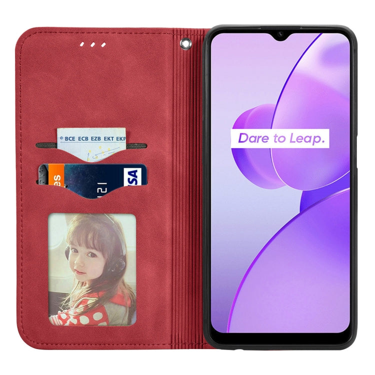For Realme C31 Retro Skin Feel Magnetic Flip Leather Phone Case