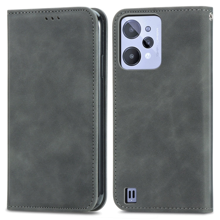For Realme C31 Retro Skin Feel Magnetic Flip Leather Phone Case
