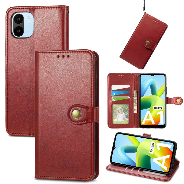 For Xiaomi Redmi A1 Retro Solid Color Buckle Leather Phone Case