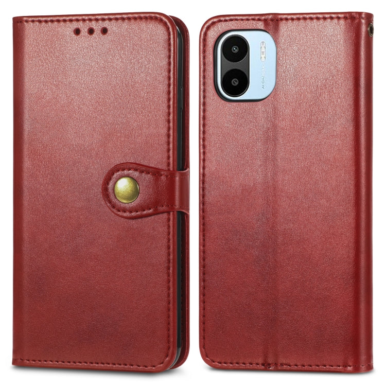 For Xiaomi Redmi A1 Retro Solid Color Buckle Leather Phone Case