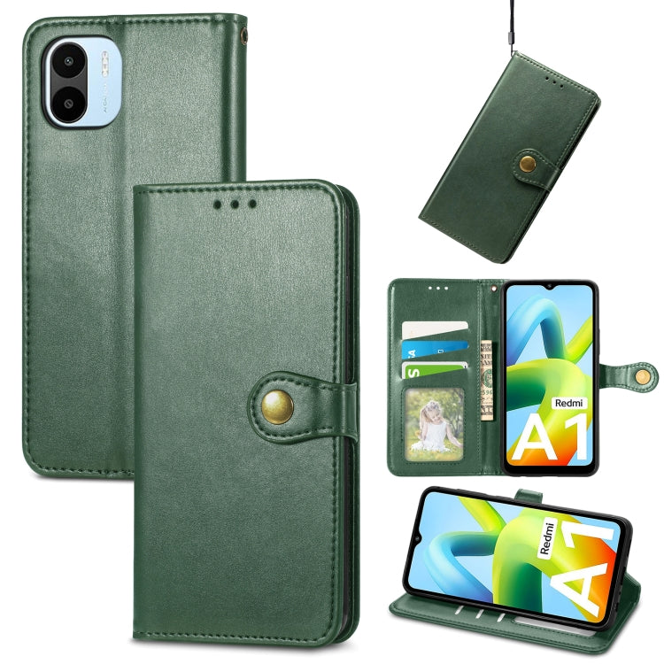 For Xiaomi Redmi A1 Retro Solid Color Buckle Leather Phone Case