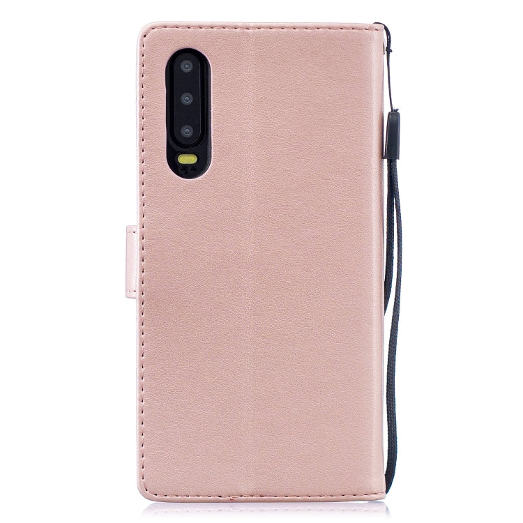 Plum Blossom Pattern Diamond Encrusted Leather Case for Huawei P30 , with Holder & Card Slots