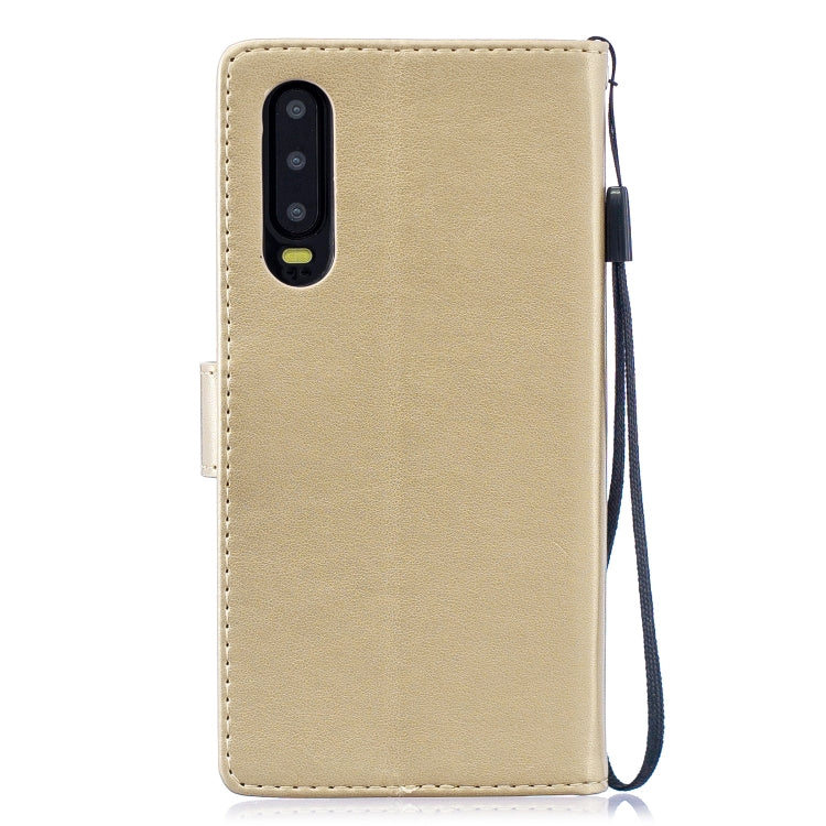 Plum Blossom Pattern Diamond Encrusted Leather Case for Huawei P30 , with Holder & Card Slots