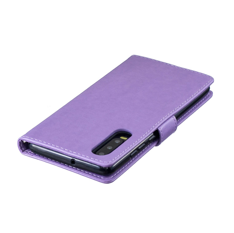 Plum Blossom Pattern Diamond Encrusted Leather Case for Huawei P30 , with Holder & Card Slots