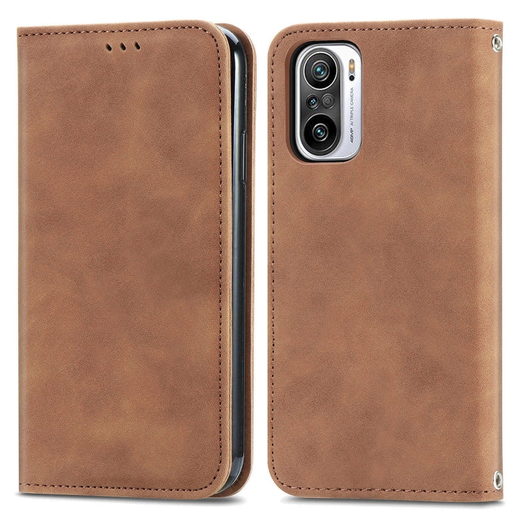 For Xiaomi Redmi Note 10 Pro Retro Skin Feel Magnetic Leather Phone Case