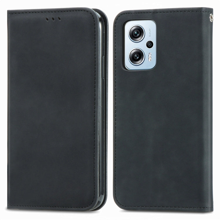For Xiaomi Redmi Note 11T Pro / Poco X4 GT Retro Skin Feel Magnetic Leather Phone Case