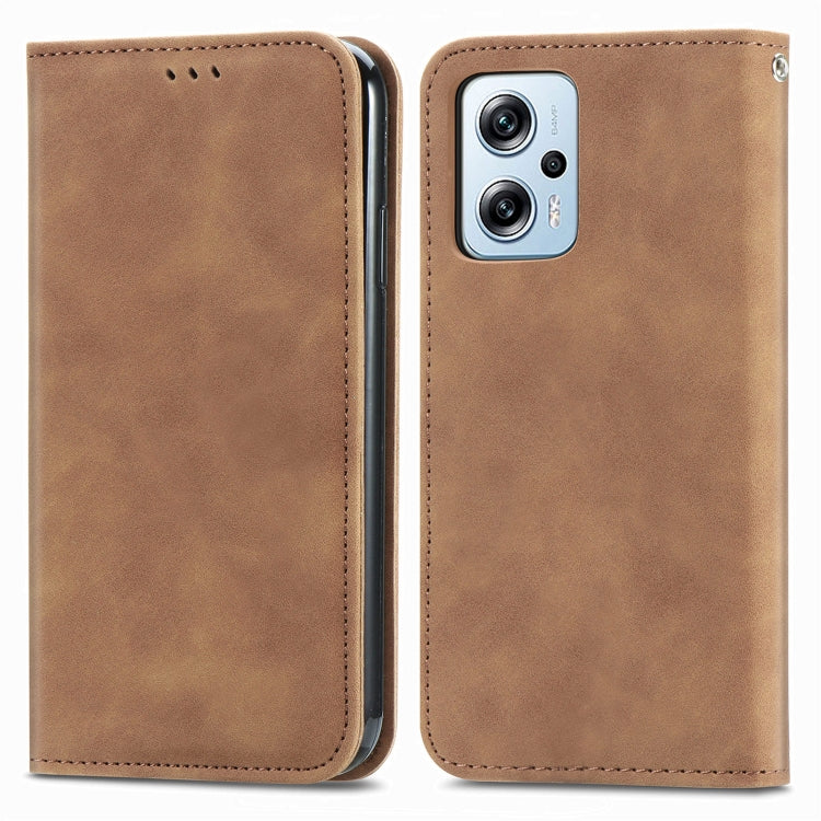 For Xiaomi Redmi Note 11T Pro / Poco X4 GT Retro Skin Feel Magnetic Leather Phone Case