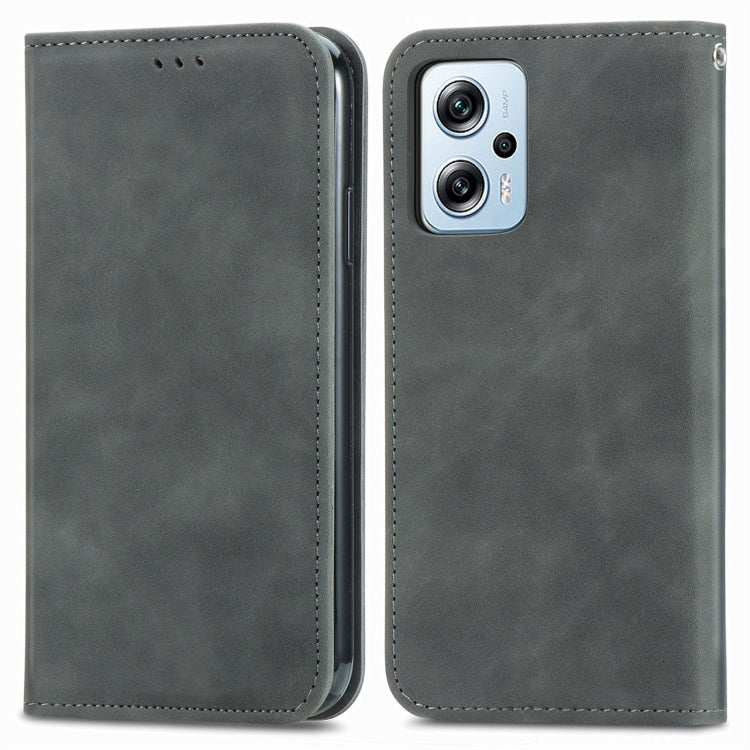 For Xiaomi Redmi Note 11T Pro / Poco X4 GT Retro Skin Feel Magnetic Leather Phone Case