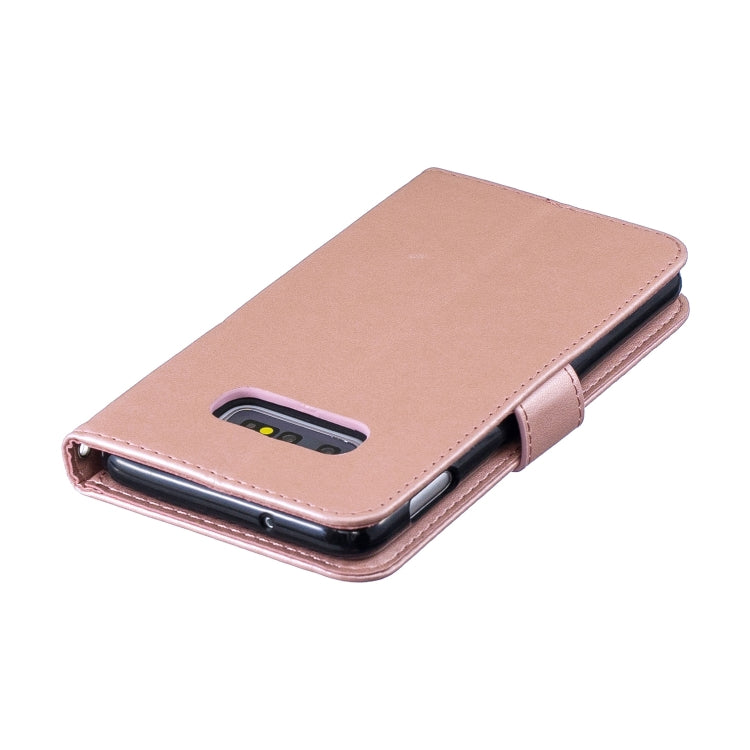 Plum Blossom Pattern Diamond Encrusted Leather Case for Galaxy S10e ,with Holder & Card Slots