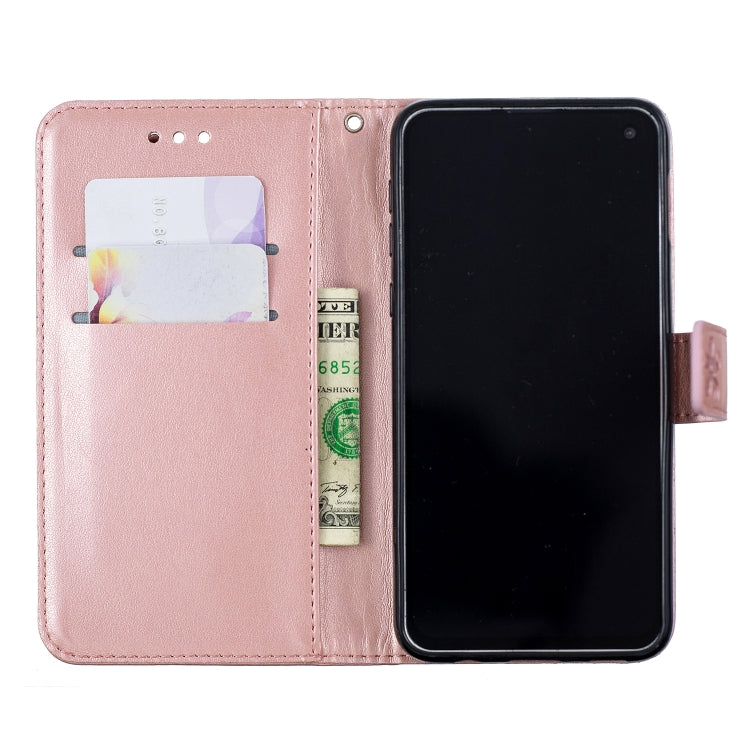 Plum Blossom Pattern Diamond Encrusted Leather Case for Galaxy S10e ,with Holder & Card Slots