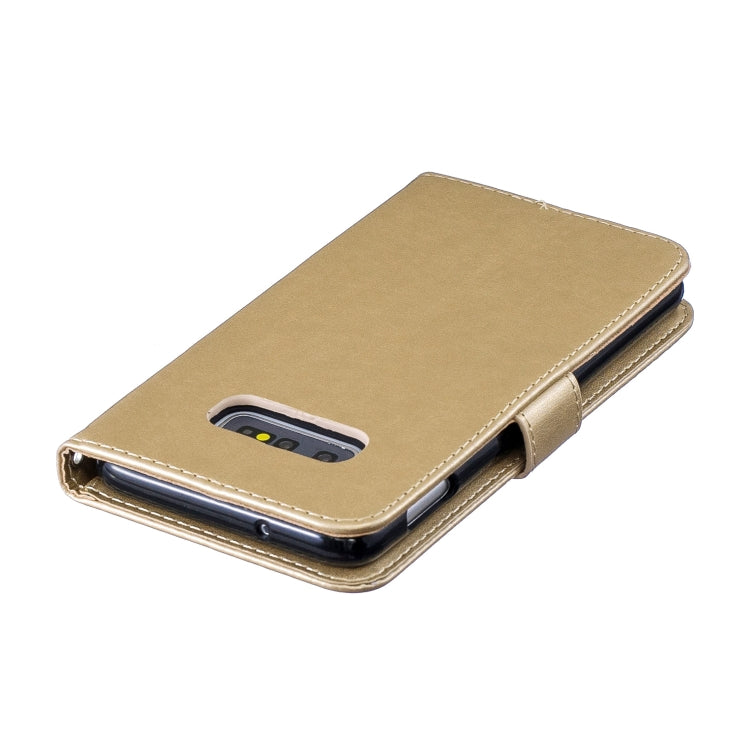 Plum Blossom Pattern Diamond Encrusted Leather Case for Galaxy S10e ,with Holder & Card Slots