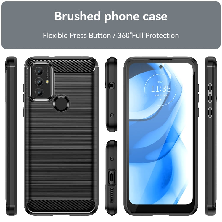 For Motorola Moto G Power 2020 Brushed Texture Carbon Fiber TPU Phone Case