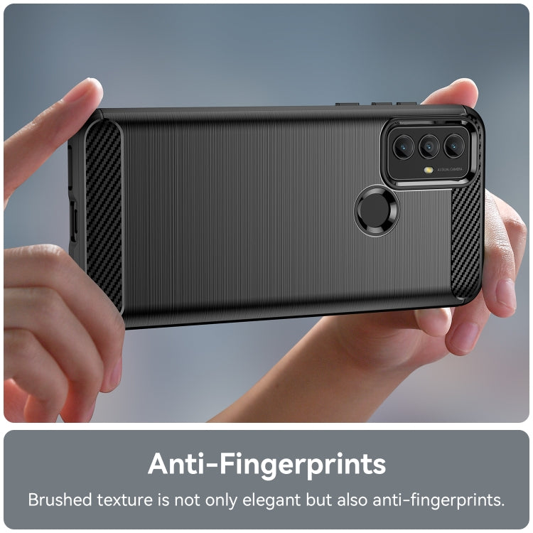 For Motorola Moto G Power 2020 Brushed Texture Carbon Fiber TPU Phone Case