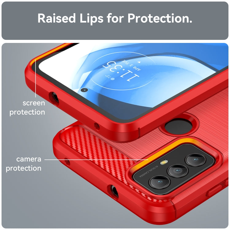 For Motorola Moto G Power 2020 Brushed Texture Carbon Fiber TPU Phone Case