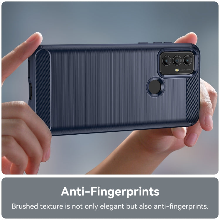 For Motorola Moto G Power 2020 Brushed Texture Carbon Fiber TPU Phone Case