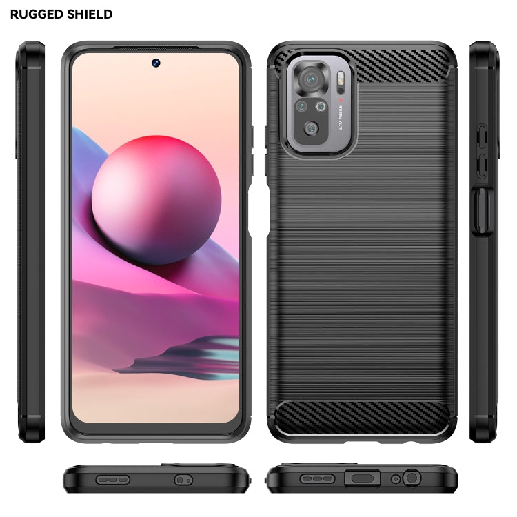 For Xiaomi Poco M5s Brushed Texture Carbon Fiber TPU Phone Case