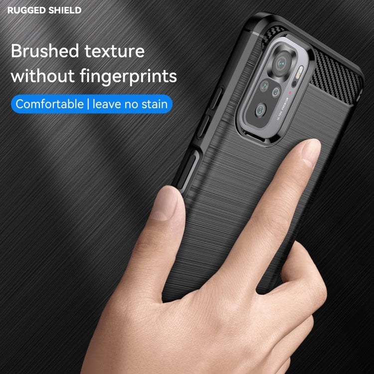 For Xiaomi Poco M5s Brushed Texture Carbon Fiber TPU Phone Case