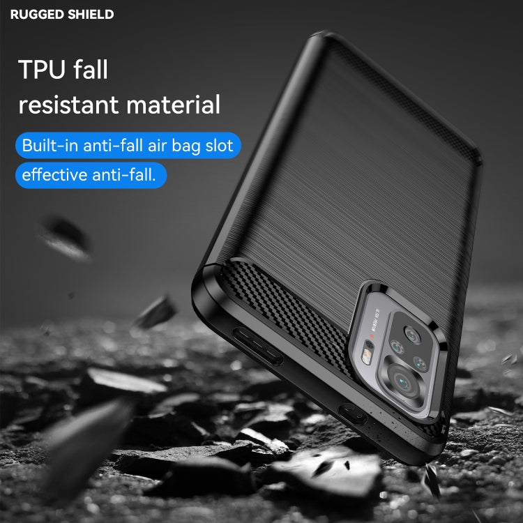 For Xiaomi Poco M5s Brushed Texture Carbon Fiber TPU Phone Case