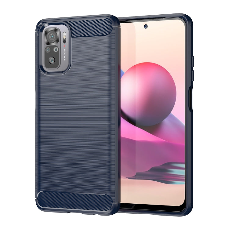 For Xiaomi Poco M5s Brushed Texture Carbon Fiber TPU Phone Case