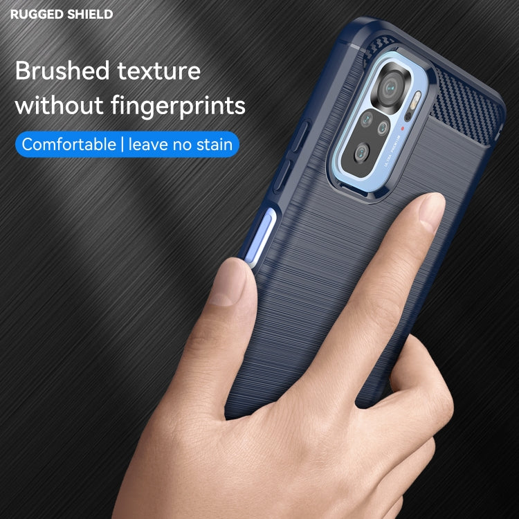 For Xiaomi Poco M5s Brushed Texture Carbon Fiber TPU Phone Case