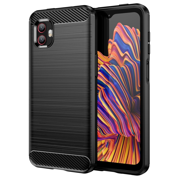 For Samsung Galaxy Xcover6 Pro Brushed Texture Carbon Fiber TPU Phone Case